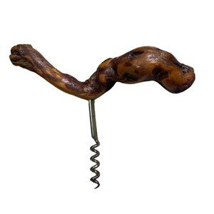 Vintage? Burl Rustic Wood Corkscrew Wine Bottle Opener Corkscrew Natural. 7 in W